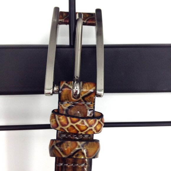 QUALHEIM BOLLORINI Leather Snakeskin Belt - Picture 5 of 12